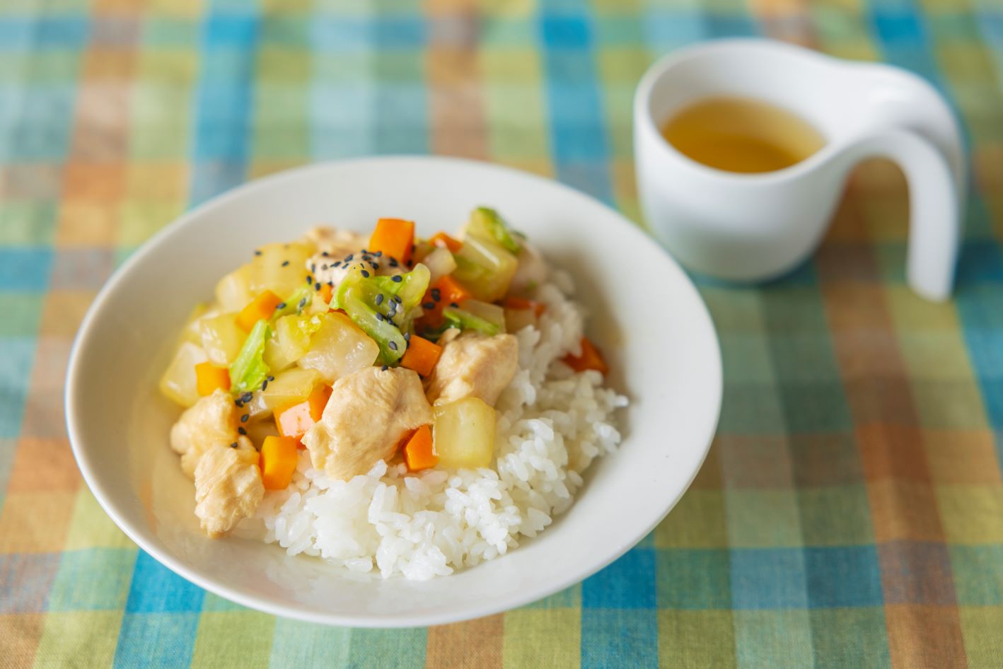 白菜と鶏肉のとろみ丼02